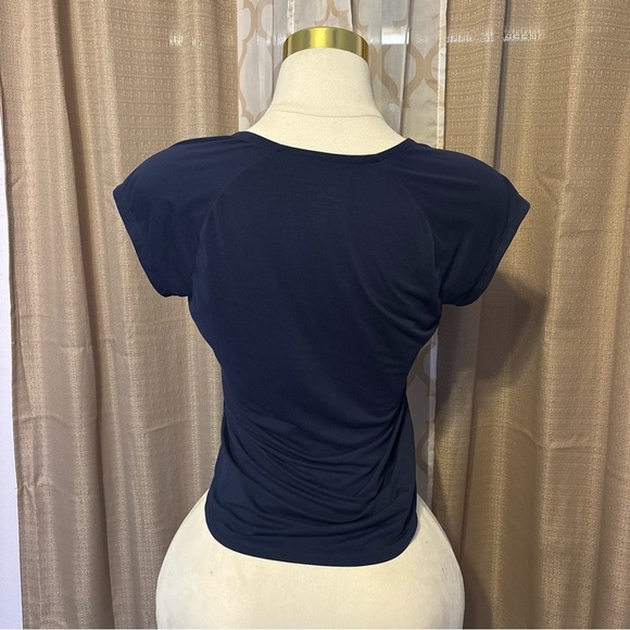 Nike Women's Dark Blue V-Neck Tee - Picture 2 of 3